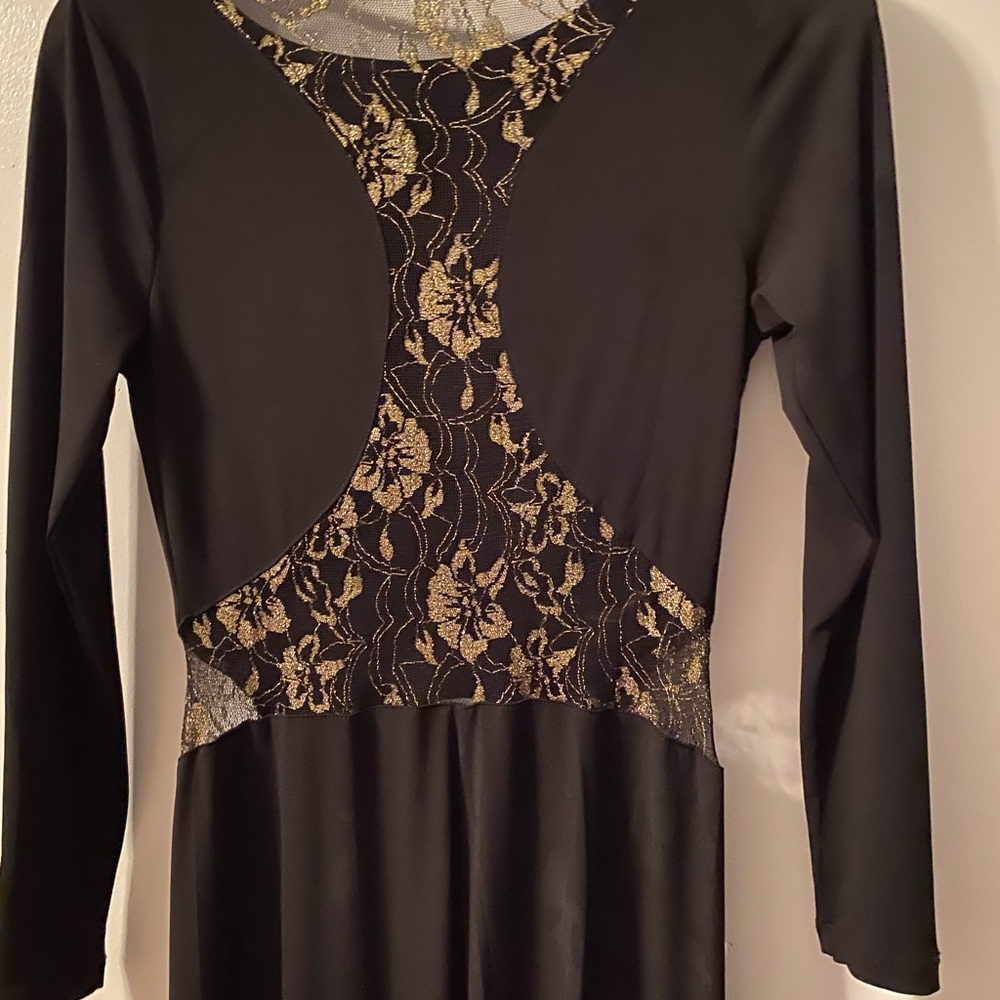 Black & Gold Full Length Evening Gown